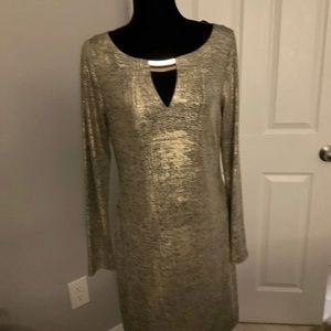 Brand New Beautiful Gold Vince Camuto Dress Fully Lined Holidays Special Size 10